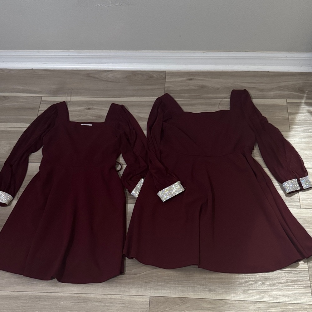 Speechless Burgundy Dress with Silver Cuffs